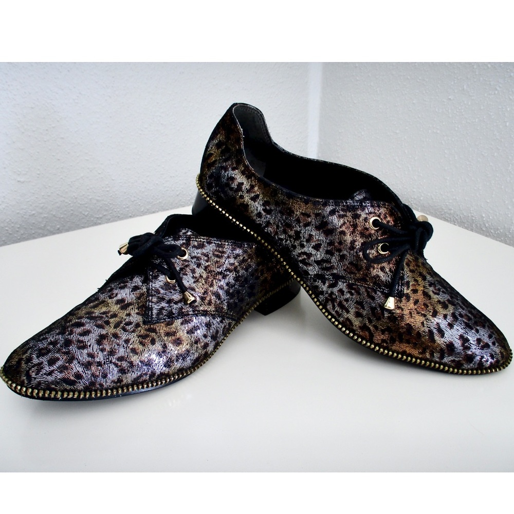 Adrianna Papell Metallic Cheetah Paxton Oxfords